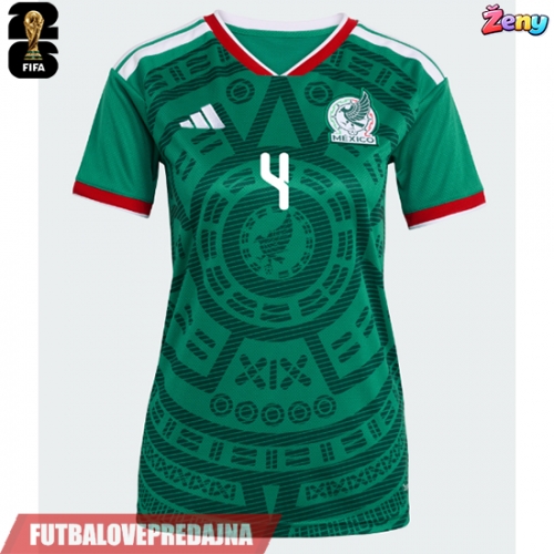 Lacne Ženy Futbalové dres Mexiko Edson Alvarez #4 MS 2026 Krátky Rukáv - Domáci